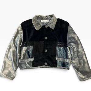 Vintage Gantos Velvet Patchwork Cropped Jacket